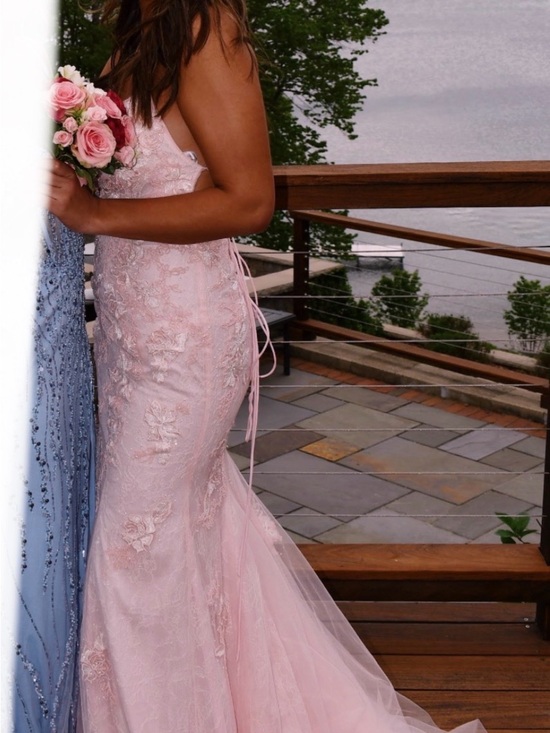 Amarra Dresses & Skirts - Light Pink Lace Mermaid Prom/formal Dress